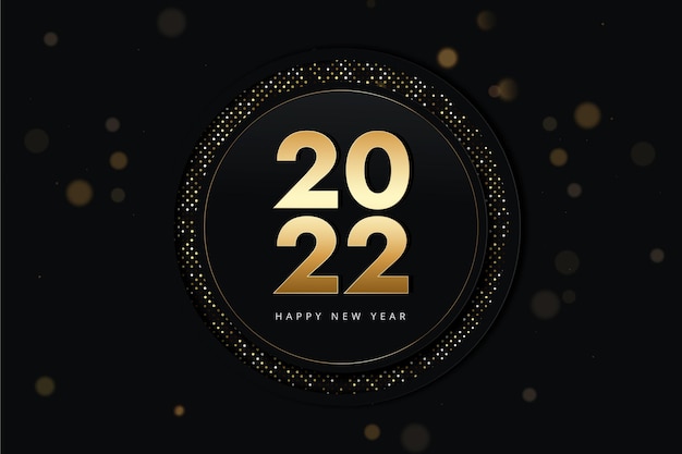 Free vector gradient new year background with gold