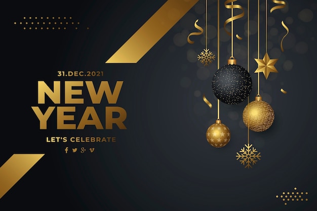 Free vector gradient new year background