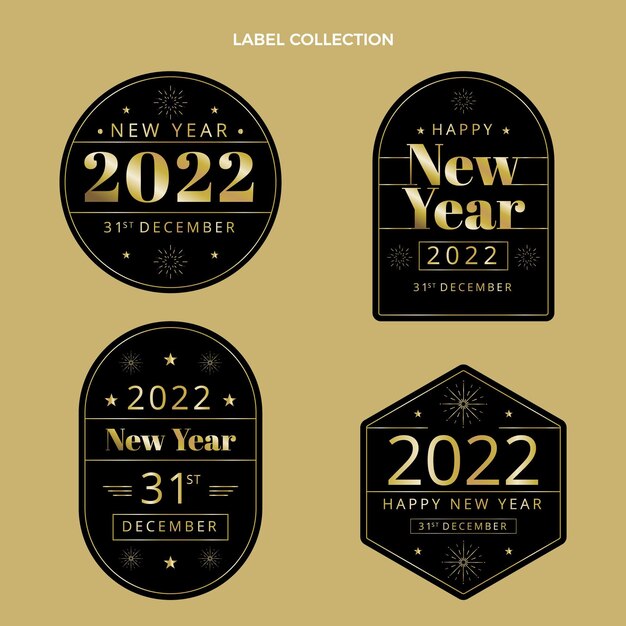 Free vector gradient new year badges collection