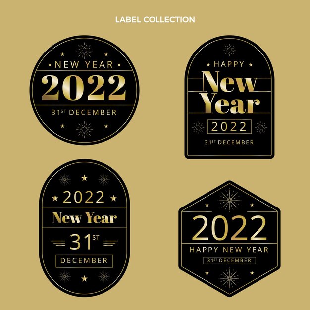 gradient new year badges collection