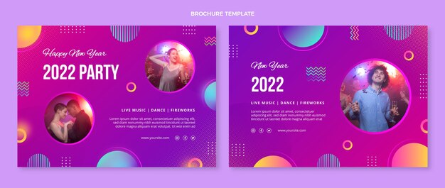 Gradient new year brochure template