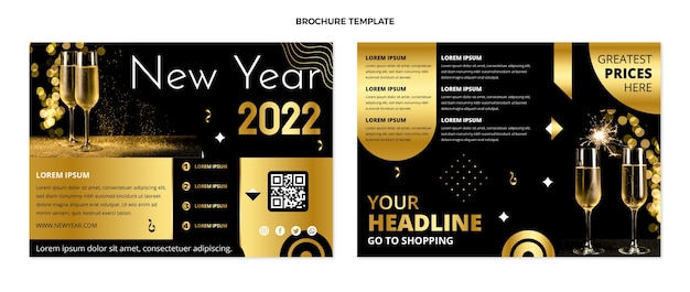 Free vector gradient new year brochure template