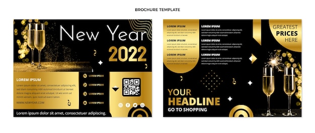 Gradient new year brochure template