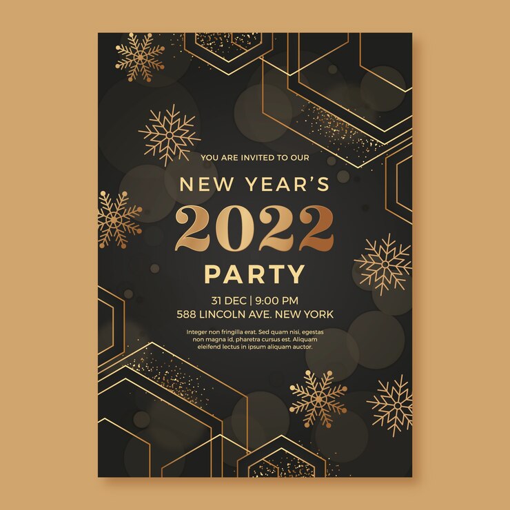 Free Vector gradient new year eve's party invitation template