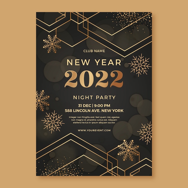 Free vector gradient new year eve's vertical poster template