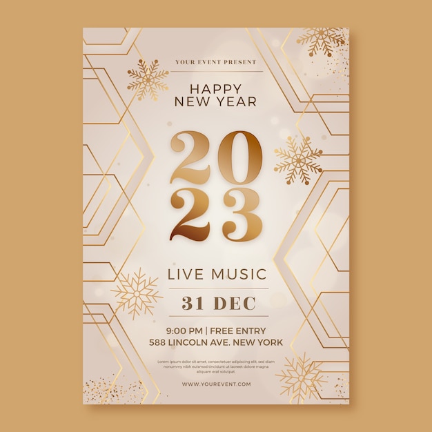 Gradient new year eve's vertical poster template