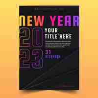 Free vector gradient new year eve's vertical poster template