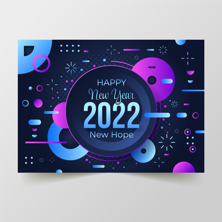 Free Vector gradient new year greeting card template