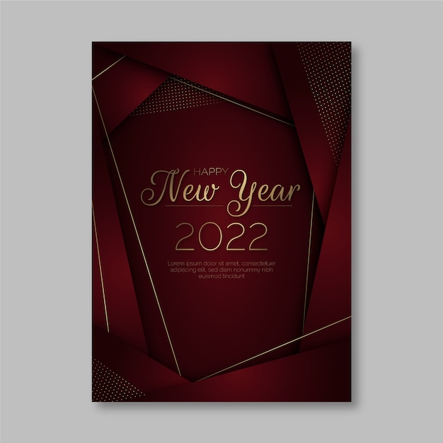 Gradient new year greeting card template Free Vector