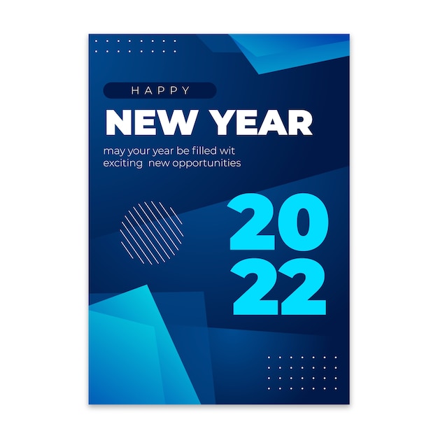 Gradient new year greeting card template