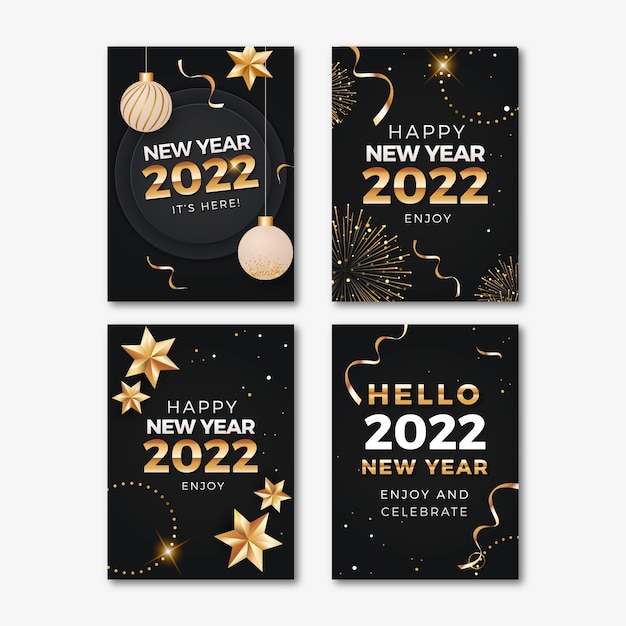 Free vector gradient new year greeting card template