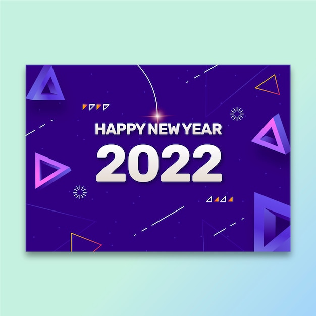 Gradient new year greeting card template