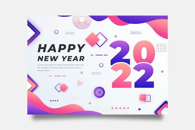 Free vector gradient new year greeting card template