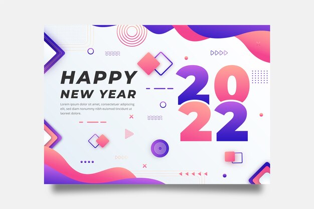 Gradient new year greeting card template