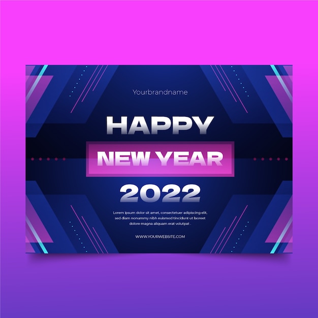 Free vector gradient new year greeting card template