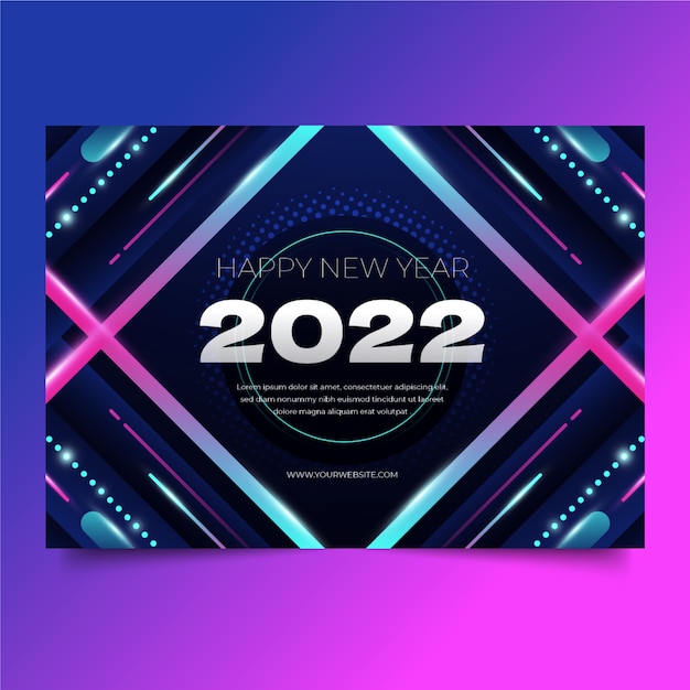 Gradient new year greeting card template