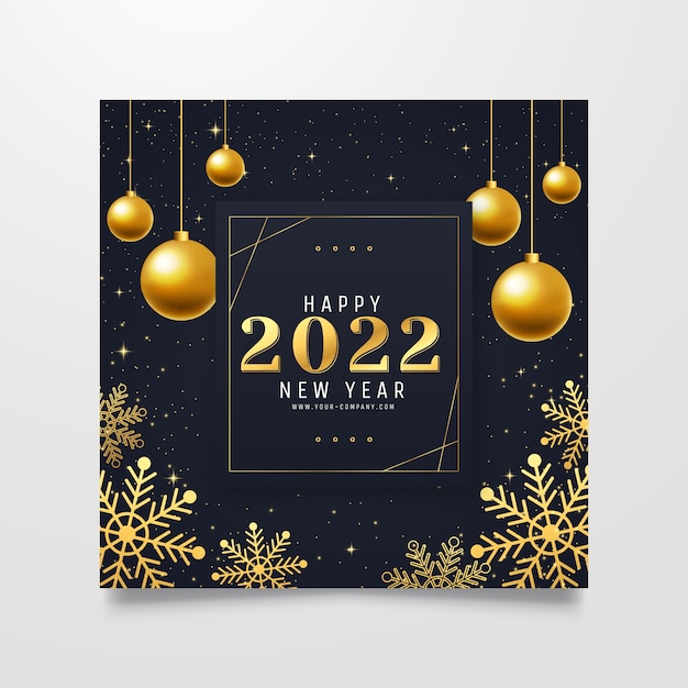 Gradient new year greeting card template