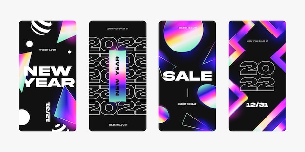 Gradient new year instagram stories collection