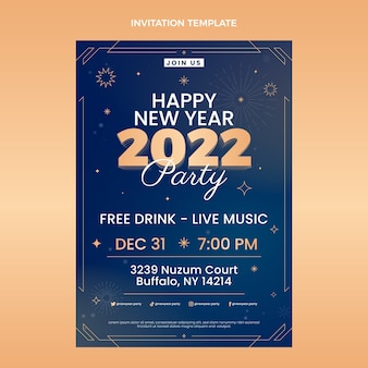 Gradient new year invitation template