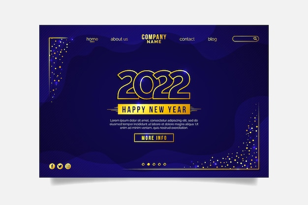 Gradient new year landing page template