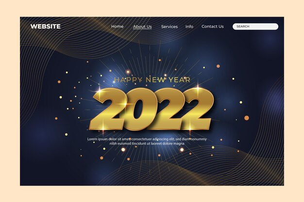 Gradient new year landing page template