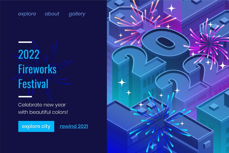 Free Vector gradient new year landing page template