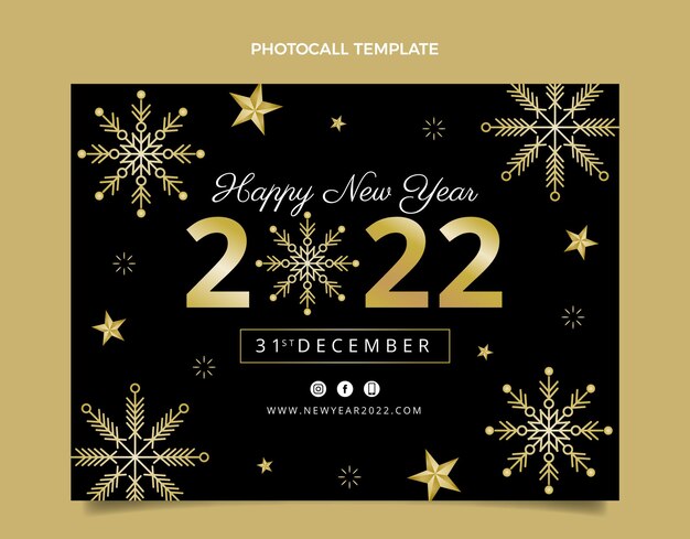 Gradient new year photocall template
