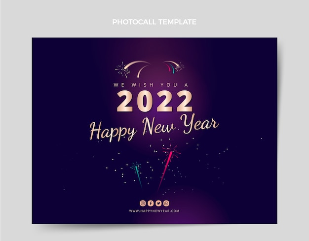 Free vector gradient new year photocall template