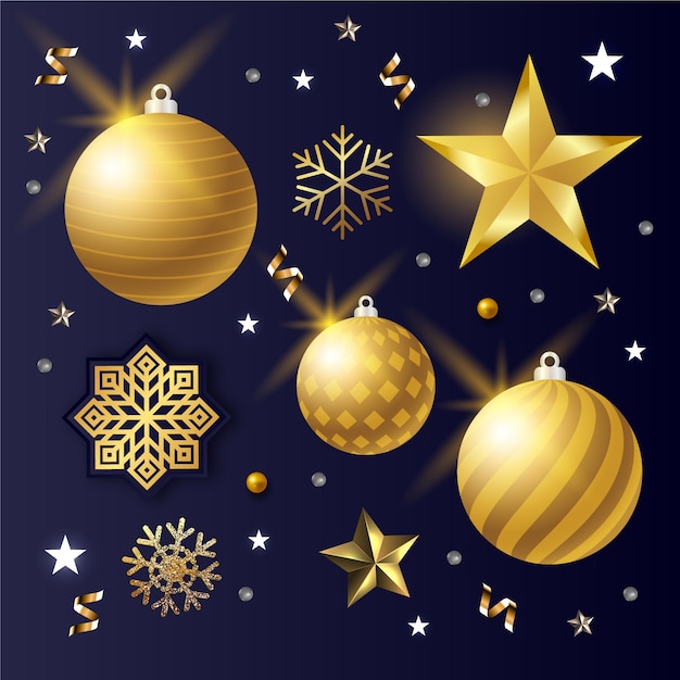 Free vector gradient new year's eve elements collection