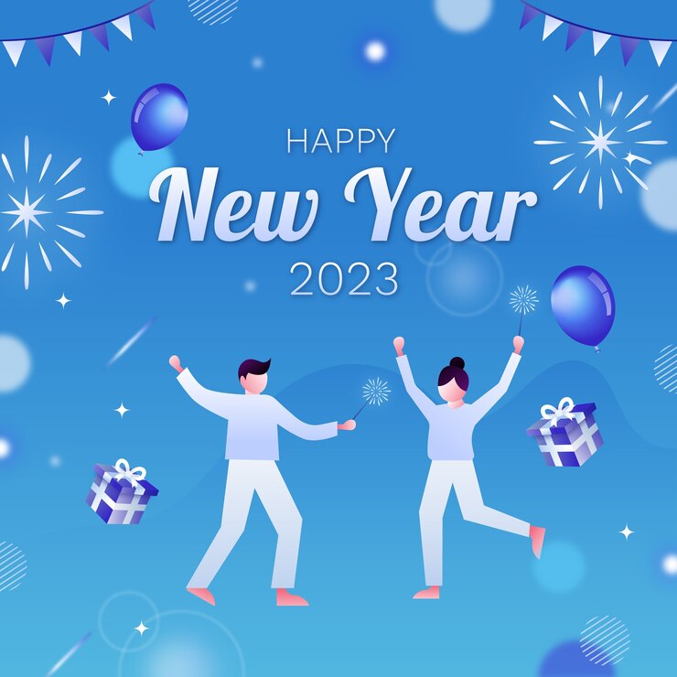免費 Vector 新年夜的斜坡插图