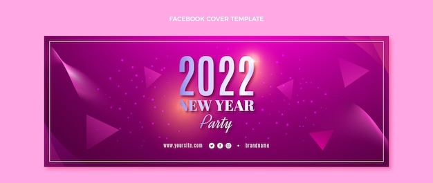 Free vector gradient new year social media cover template