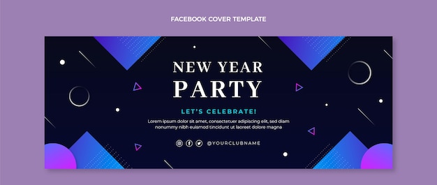 Free vector gradient new year social media cover template