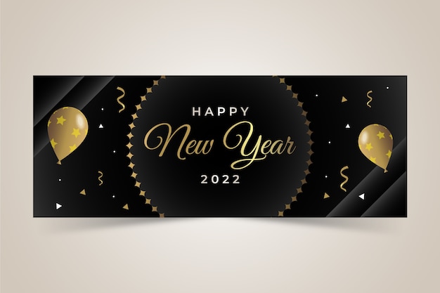 Free vector gradient new year social media cover template