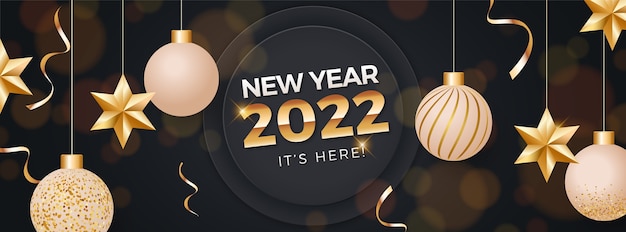 Gradient new year social media cover template