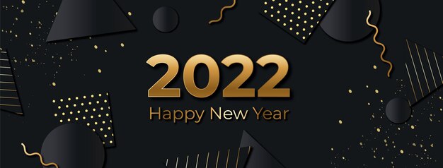 Gradient new year social media cover template