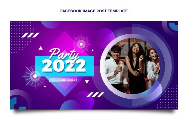 Gradient new year social media post template