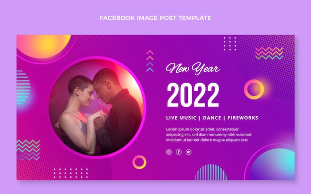 Free vector gradient new year social media promo template