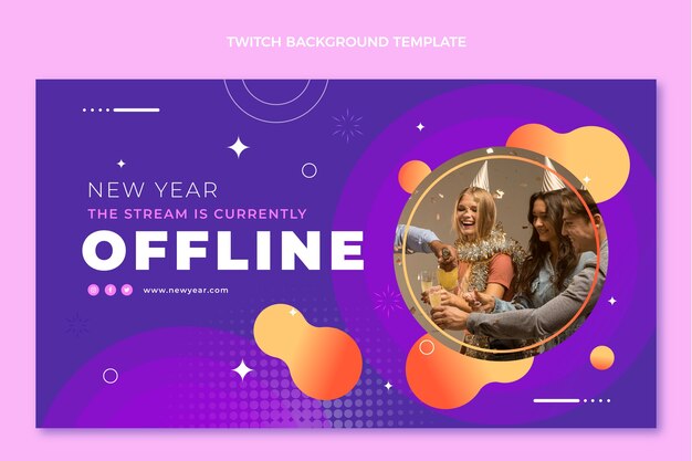 Gradient new year twitch background