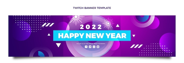 Free vector gradient new year twitch banner