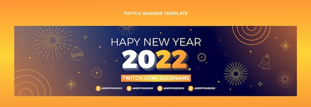 Free vector gradient new year twitch banner