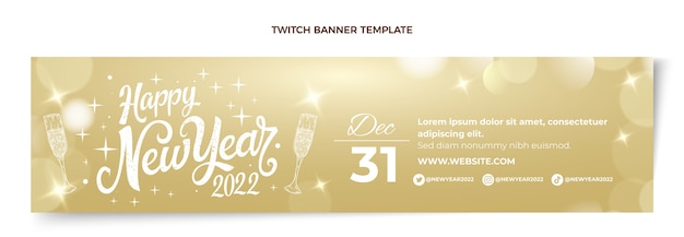 Free vector gradient new year twitch banner