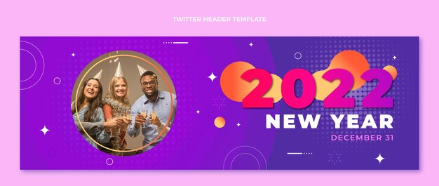 Gradient new year twitter header