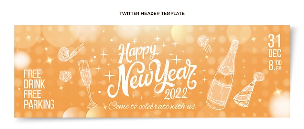 Free vector gradient new year twitter header