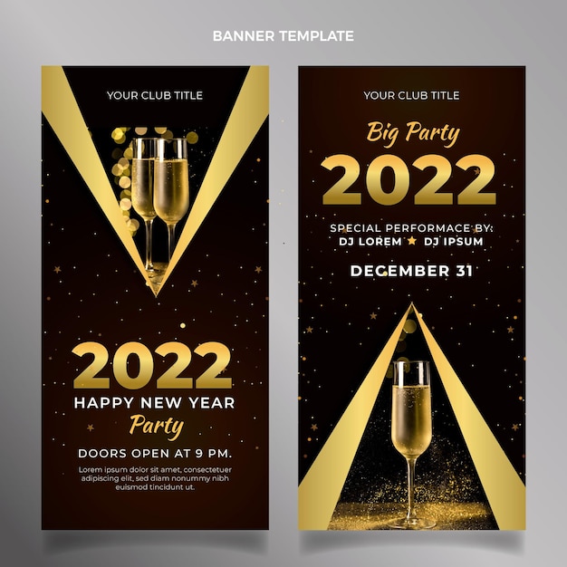 Free vector gradient new year vertical banners set