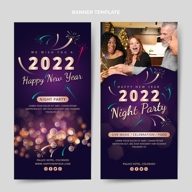 Free vector gradient new year vertical banners set