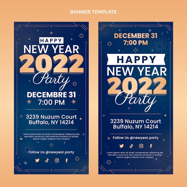 Free vector gradient new year vertical banners set