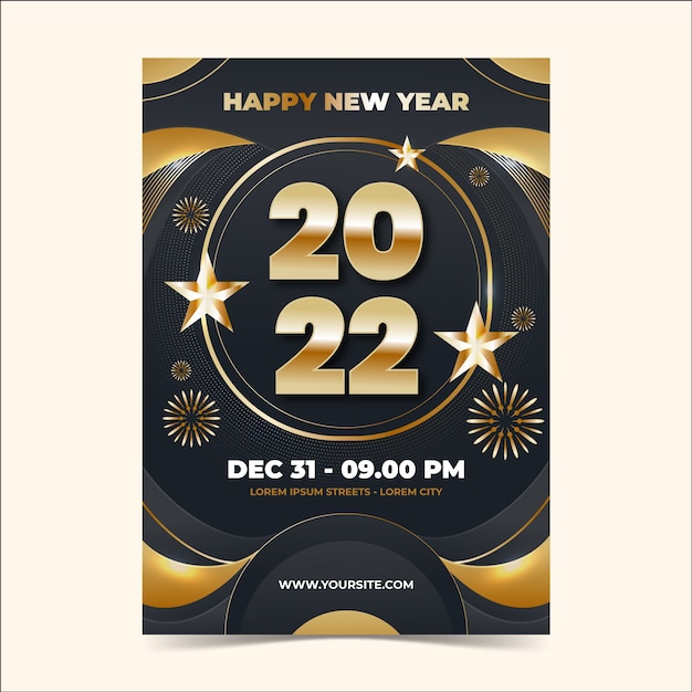 Gradient new year vertical party flyer template