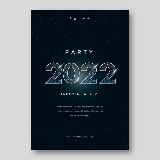 Free vector gradient new year vertical poster template