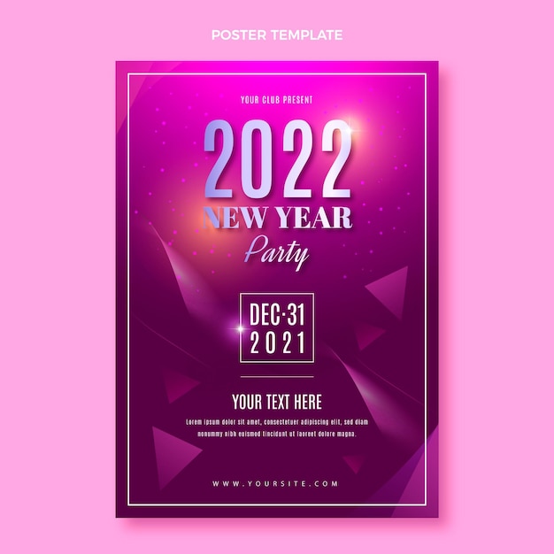 Gradient new year vertical poster template