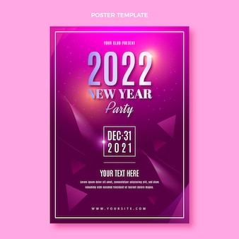 Gradient new year vertical poster template